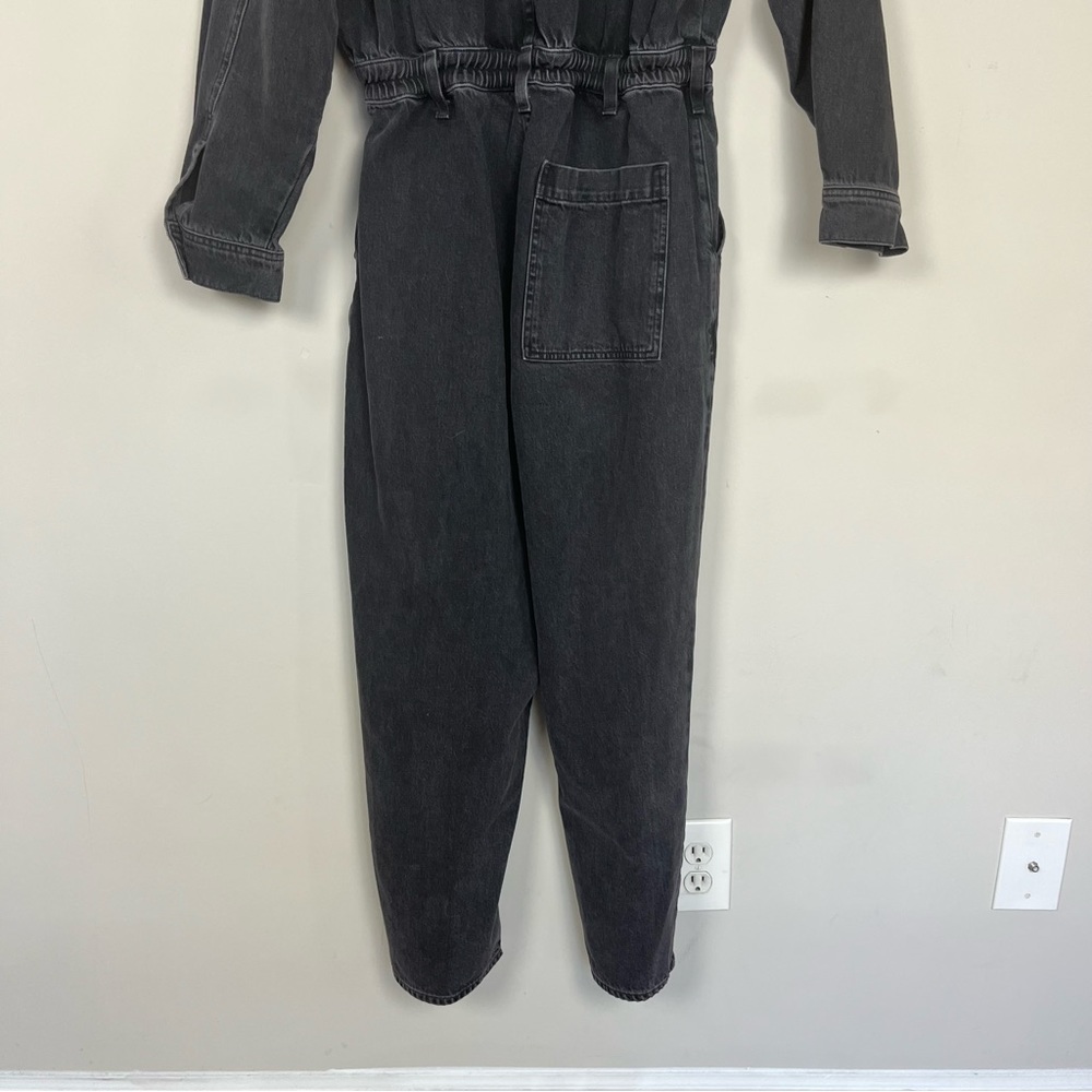 AGOLDE VIANKA DENIM UTILITY BUTTON UP JUMPSUIT LONG SLEEVE IN BLACK SIZE 10 - Picture 13 of 16